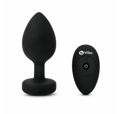 Zdalnie sterowany plug analny - B-Vibe Vibrating Jewel Plug XXL Black